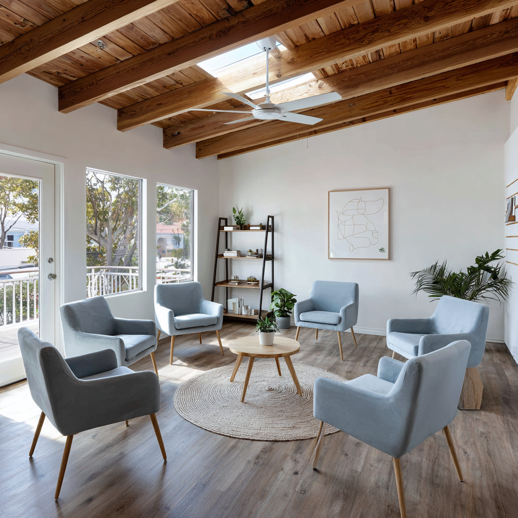 Spacious therapy room at ARC Holistic in San Francisco, California